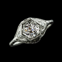 Antique Style Round Three Stone Ring Old Miner Diamonds 1.75 Carats