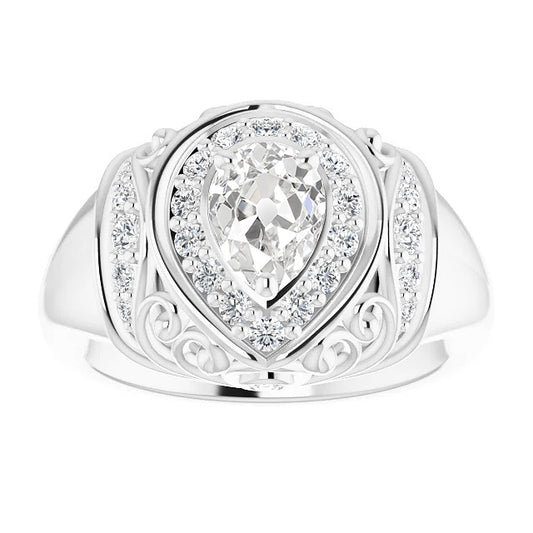 natural round diamond 3.75ct ring front view