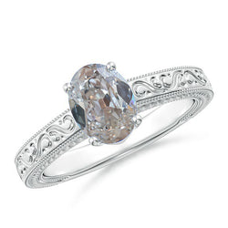 Antique Style Solitaire Oval Old Miner Gold Real Natural Earth Mined Diamond Ring 1.50 Carats