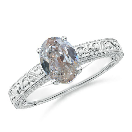 Antique Style  Princess Cut Style White Elegant Woman's Solitaire Diamond Ring 