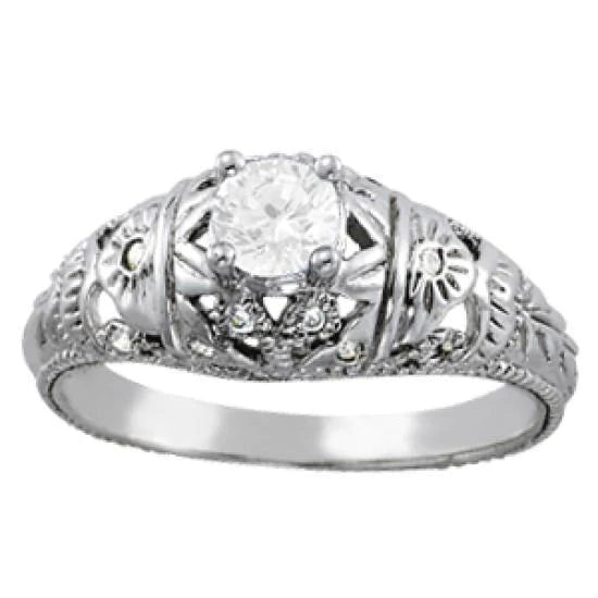 Art Nouveau Jewelry New Antique Style Diamond Engagement Ring