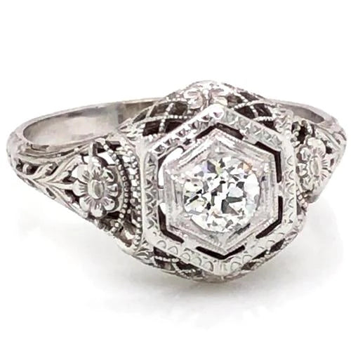 Art Nouveau Jewelry New Diamond Engagement Ring 