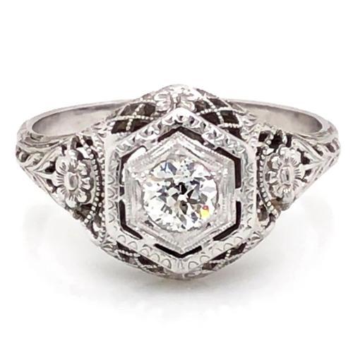 Art Nouveau Jewelry New Diamond Engagement Ring 1 Carat Filigree