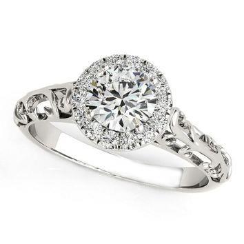 Art Nouveau Jewelry New Halo Engagement Ring
