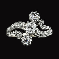 Art Nouveau Jewelry New Round Old Miner Natural Earth Mined Diamond Ring Split Shank