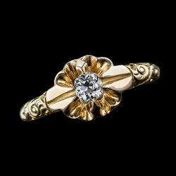Art Nouveau Jewelry New Solitaire Ring Round Old Miner Diamond 0.50 Ct