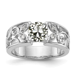 Genuine   Art Nouveau Jewelry New Women’s Ring Old Cut Diamond Leaf Style