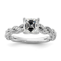 Asscher Natural Earth Mined Diamond Engagement Ring Prong Twisted Shank 3.50 Carats
