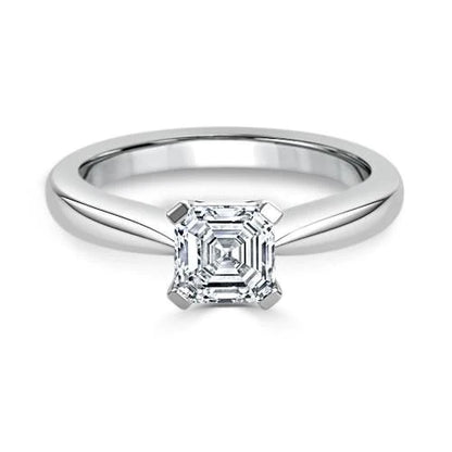 natural asscher diamond 1.60ct ring front view