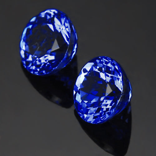 Products Tanzanite Round Loose Stone Pair 8 Carats 9 mm Info