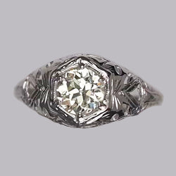 Vintage Style Solitaire Ring Round Old Mine Cut Natural Earth Mined Diamond 1.25 Carats