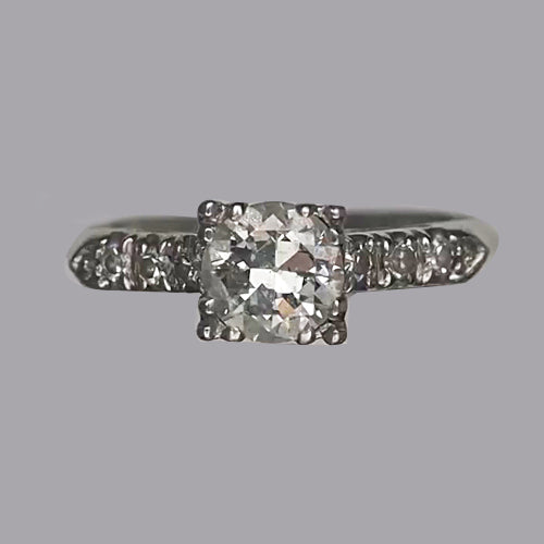 Anniversary Ring Round Old Mine Cut Diamonds 1.75 Carats