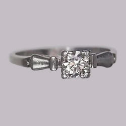 1 Carat Solitaire Ring Round Old Mine Cut Diamond Gold 14K Jewelry