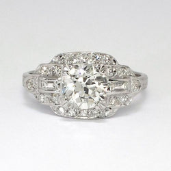 Real  Ladies Baguette & Round Old Mine Cut Diamond Wedding Ring 2.75 Carats