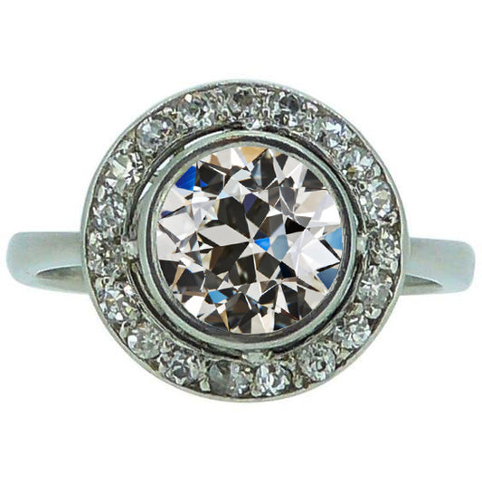  4 Carats Halo Anniversary Ring Old Miner Round