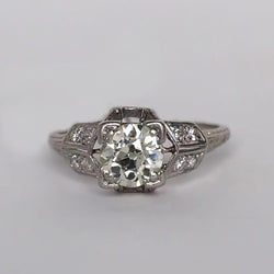 Genuine   Vintage Style Gold Jewelry Round Old Miner Diamond Ring 1.50 Carats