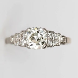 Genuine   White Gold Round Old Mine Cut Diamond Ring 2.25 Carats Women’s Jewelry