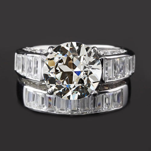 Baguette Old Miner Diamond Wedding Ring