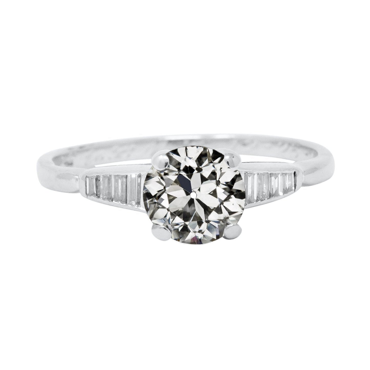 natural round diamond 3ct ring front view