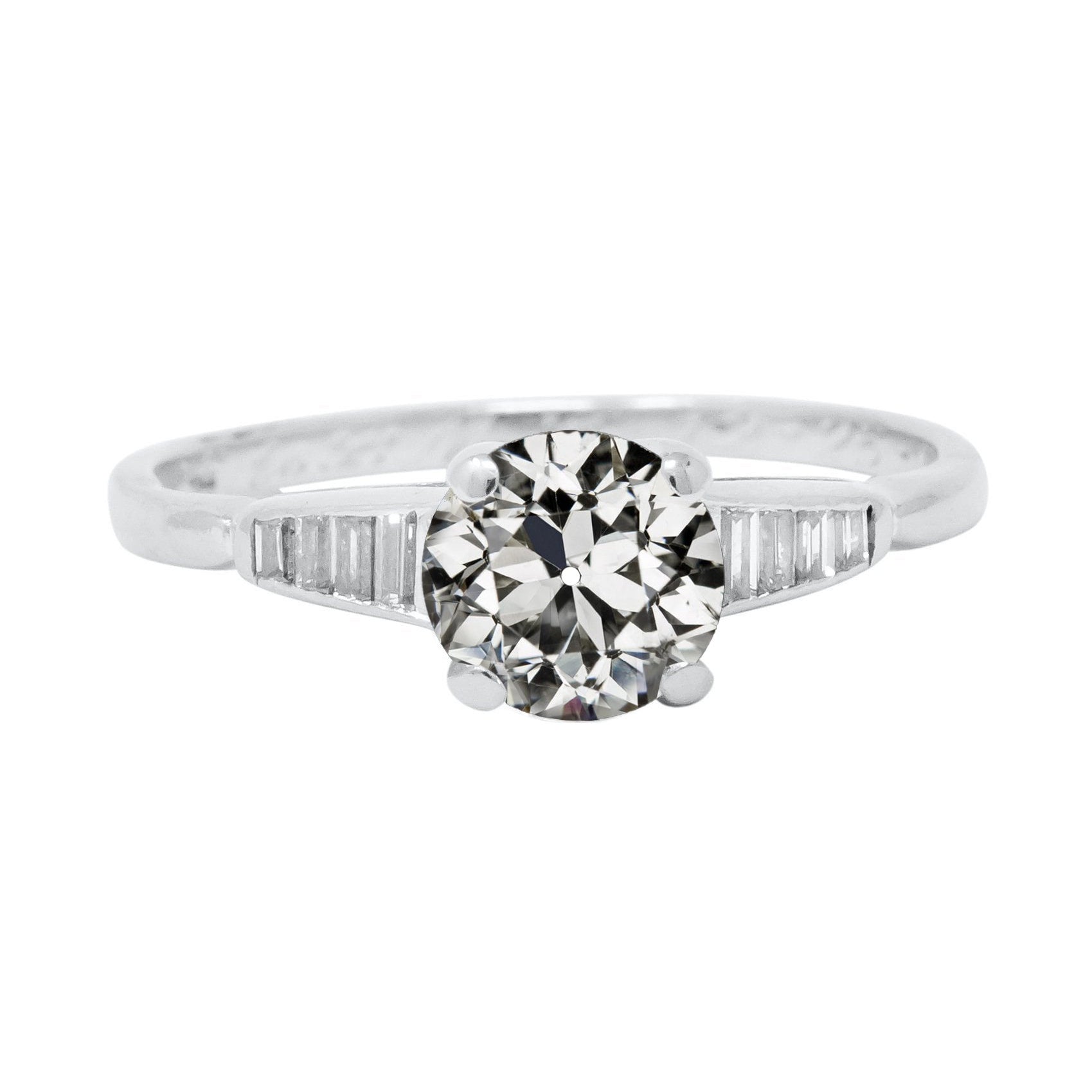 natural round diamond 3ct ring front view