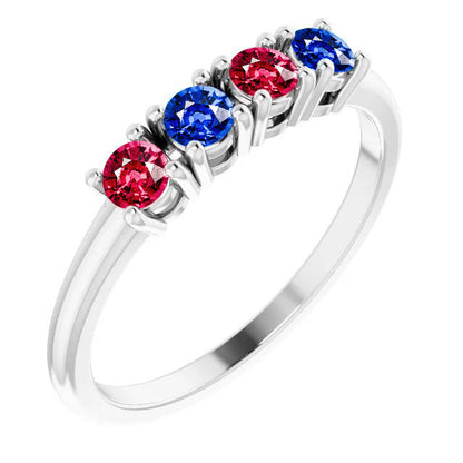 High Quality Fancy Band Ruby Sapphire Ring   