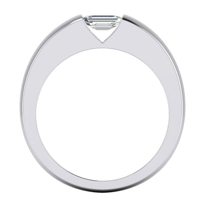 Bar Set Emerald Diamond Men's Ring