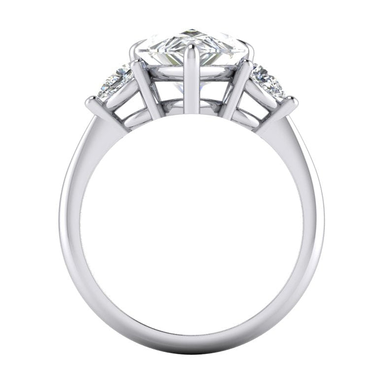 3 Stone Pear Engagement Ring 3.30 Ct. White Gold 14K