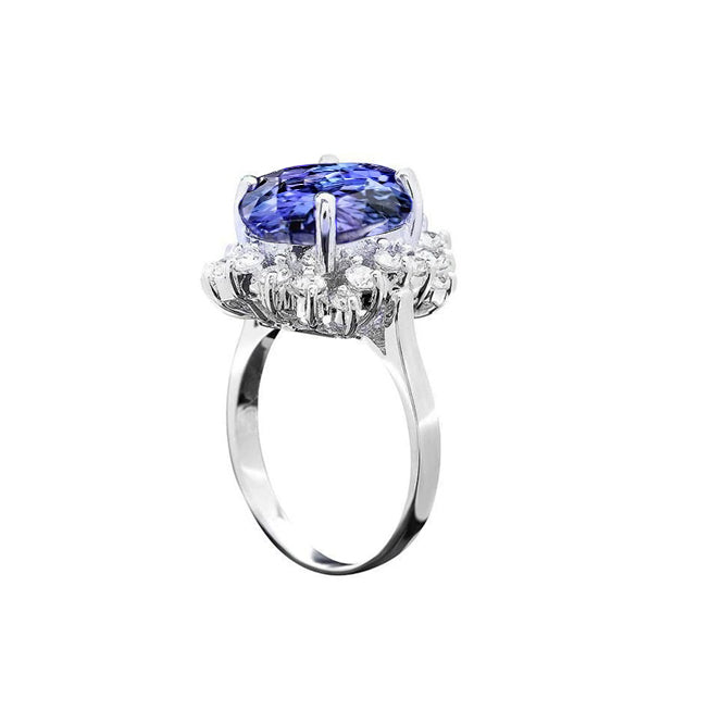 New High Quality Beautiful   Tanzanite Round Diamonds Ring Jewelry