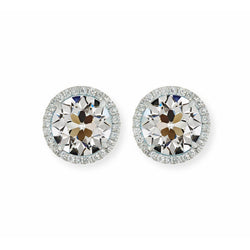 Beautiful Diamond Studs 5.50 Carats Old Miner Earrings
