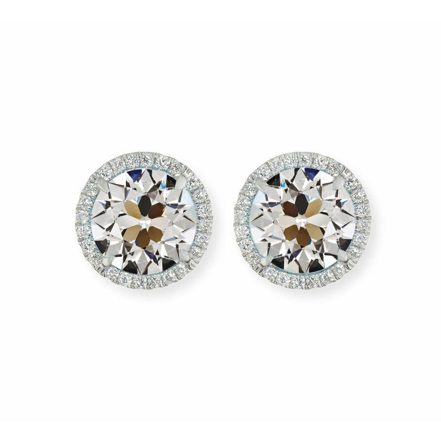 Beautiful Diamond Studs 5.50 Carats Old Miner Earrings 