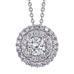 Beautiful Double Halo Lab Grown Diamond Slide Pendant 5.60 Carats Gold  Jewelry