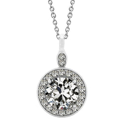 Natural Diamond Pendant 3ct - White Gold 14K