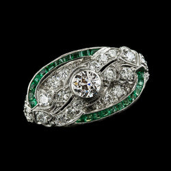 Bezel Set Round Old Miner Diamond Green Sapphire Ring 3 Carats