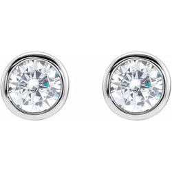 2.50 carats Bezel Set Lab Grown Diamonds Studs Earrings White Gold 14K G VS1