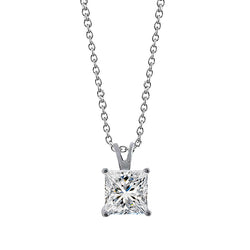 Big Diamond Pendant Necklace 3 Carat Gorgeous White Gold 14K Jewelry