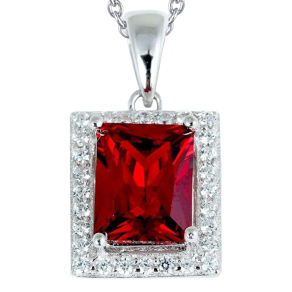 Big Radiant Cut Ruby With Natural Earth Mined Diamond Pendant Women Gold Jewelry 8.50 Ct.