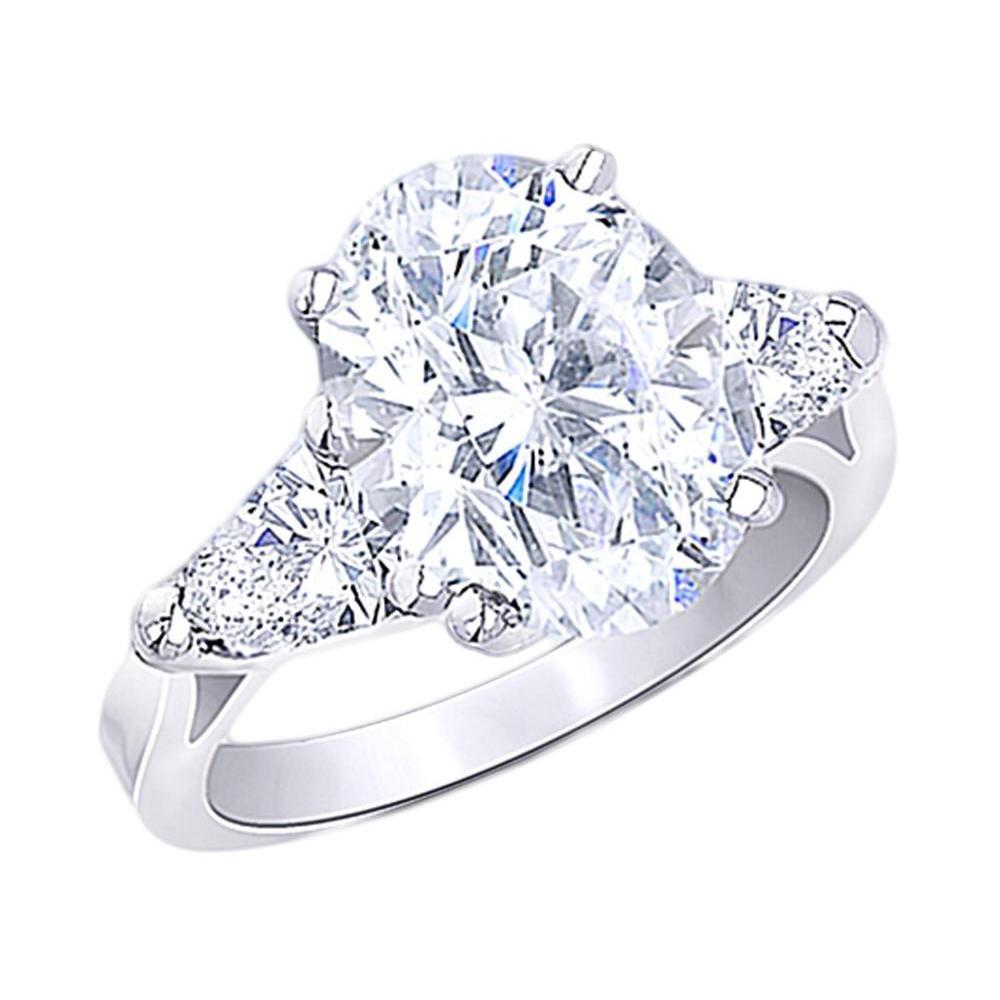 Big 4.30 Carats Three Stone Lab Grown Diamond Anniversary Ring Jewelry Three Stone Ring