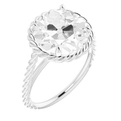 Round Genuine Natural Real Diamond ( Not Lab Grown ) Old Miner Rope Style 3 Carats White Gold