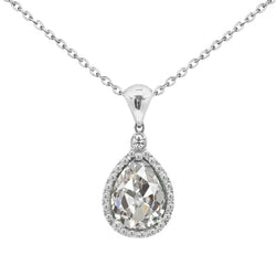 Birthday Pendant Jewelry 1.50 Ct Diamond Pear Cut Old Miner