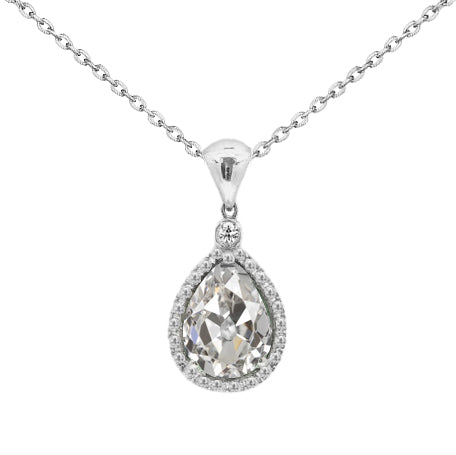 natural round diamond 1.50ct pendant front view