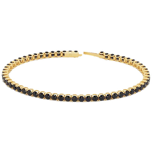 Products Black Diamond Tennis Bracelet 5.90 Carats F Vs1 Yellow Gold 14K
