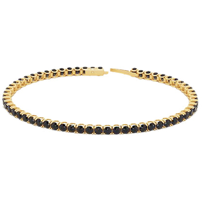 Products Black Diamond Tennis Bracelet 5.90 Carats F Vs1 Yellow Gold 14K