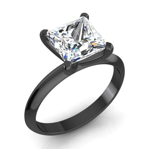  Fancy Princess Cut  Sparkling Vintage Style Black Gold Princess Diamond Ring