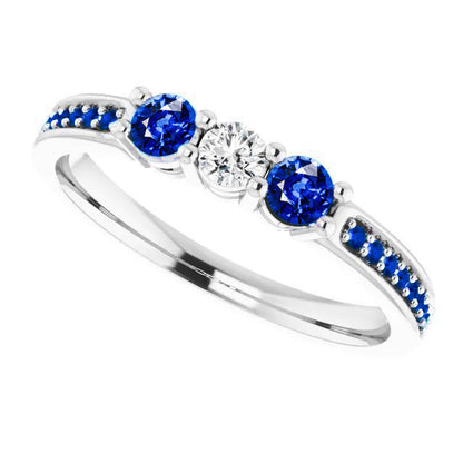 Products Blue Sapphire And Diamond Engagement 