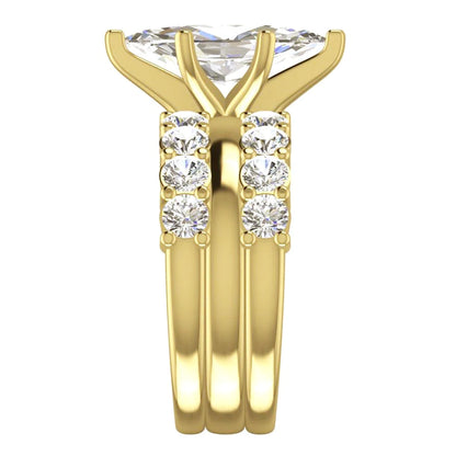 Marquise Diamond Wedding Ring Bridal Jewelry Yellow Gold