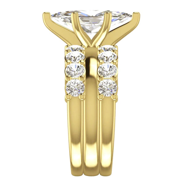 Marquise Diamond Wedding Ring Bridal Jewelry Yellow Gold