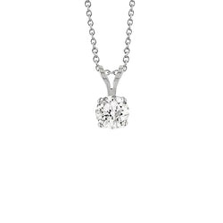 Brilliant Cut 1.50 Carat Solitaire Diamonds Necklace Pendant WG 14K
