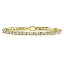 Brilliant Cut 12.80 Ct Prong Set Lab Grown Diamonds Bracelet YG