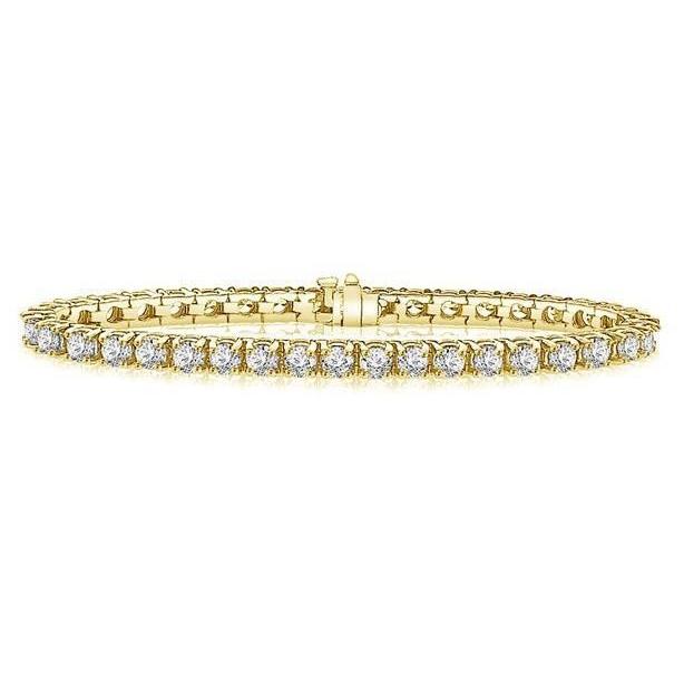 Brilliant Cut 12.80 Ct Prong Set Lab Grown Diamonds Bracelet YG