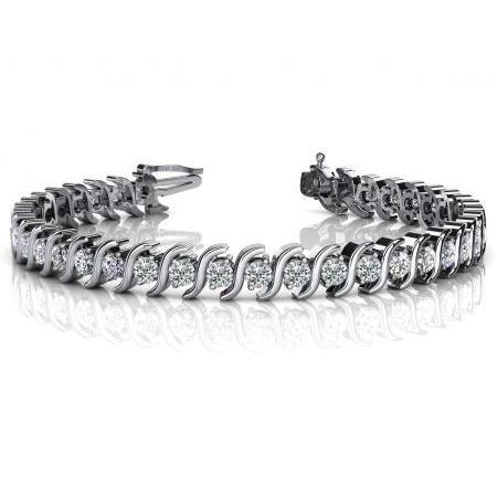 Brilliant Cut Lab Grown Diamond Women Bracelet S Link 8.75 Carat WG